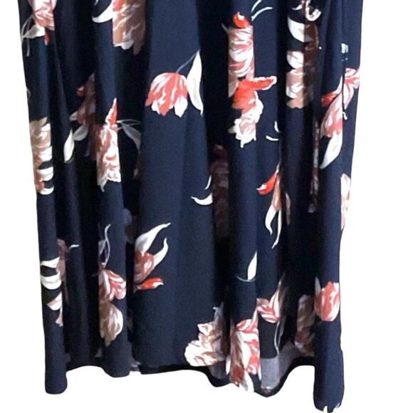 Beeches Brook Dress Women’s Size L Knit Wrap Black Floral Career Work Surplice - Picture 6 of 11